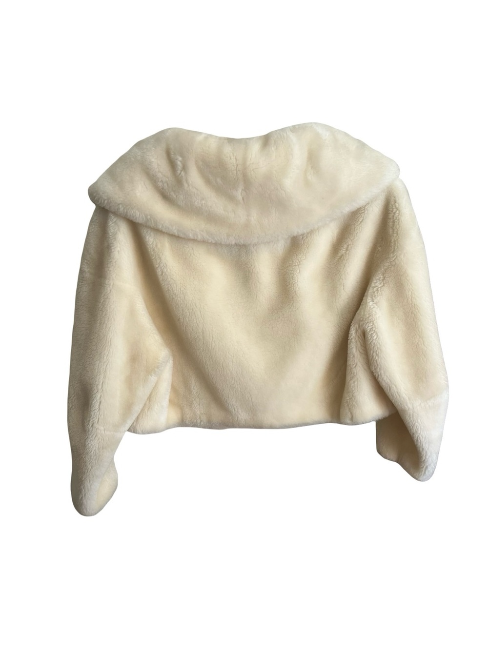 Vintage Ivory Faux Fur Cropped Jacket Women’s S/M Soft Luxe Glam Evening Coat - Picture 3 of 3